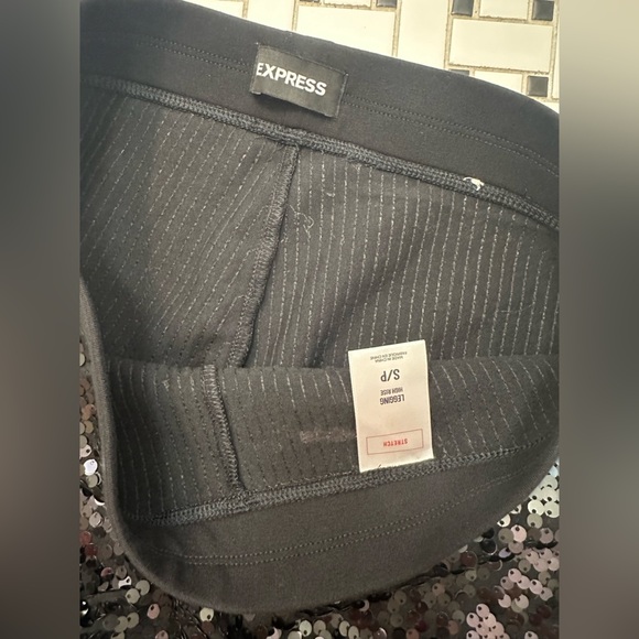 Express Black Sequin Pants - Picture 3 of 6
